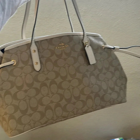 Coach Signature Drawstring Carryall Shoulder Bag F57842 TOTE BAG AUTHENTIC 100% - Picture 4 of 15